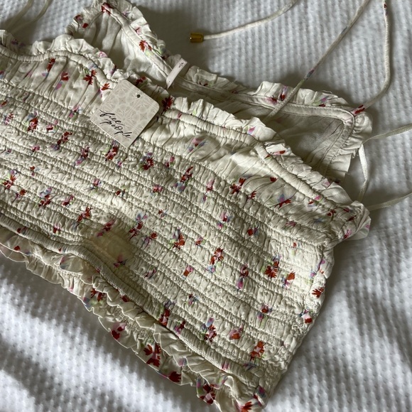 Free People Kaia Floral Smocked Tie Front Camisole - Picture 9 of 10